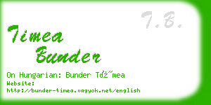 timea bunder business card